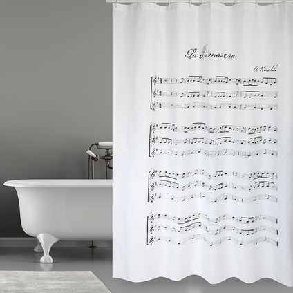 MSV douchegordijn Vivaldi grijs 180cm