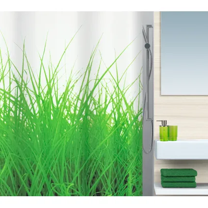 Rideau de douche Spirella Grass vert 180cm