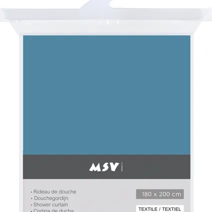 Rideau de douche MSV Navy bleu marine 180cm 2