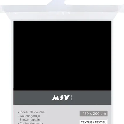 MSV douchegordijn zwart 180cm 4