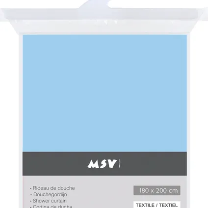 Rideau de douche MSV bleu clair 180cm 3