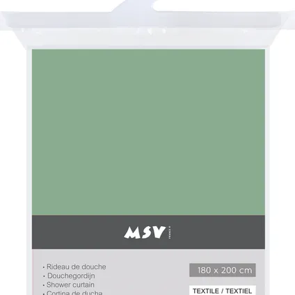 Rideau de douche MSV 180cm vert 4