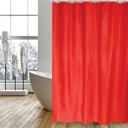 Rideau de douche MSV rouge 180cm 2