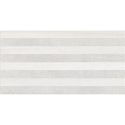 Wandtegel Habitat Stripe Pearl - Keramiek - Grijs/Wit - 34x66,5cm - Pakketinhoud 1,13m²