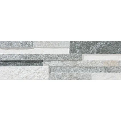 Wandtegel Tikal Grey 3D - Keramiek - Grijs - 17x52,3cm - Pakketinhoud 0,89m²