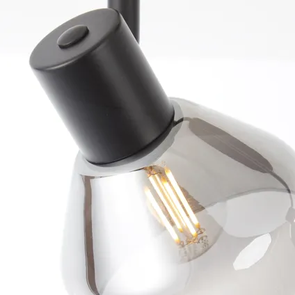 Brilliant wandspot Reflekt zwart rookglas E14 8