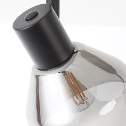 Brilliant wandspot Reflekt zwart rookglas E14 9