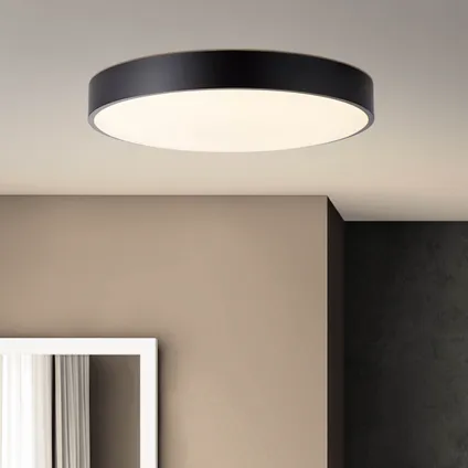 Brilliant plafondlamp Slimline zwart ⌀49cm 60W 2
