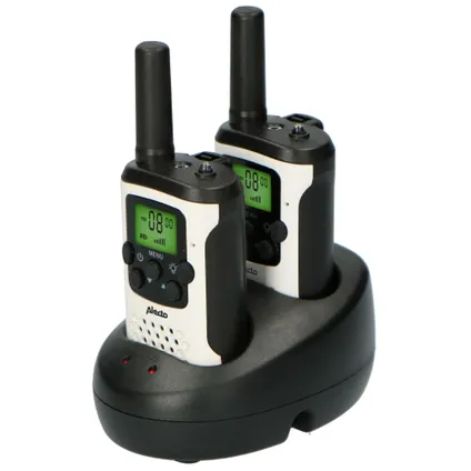 Alecto FR-175 - Set van twee walkie talkies, tot 7 kilometer bereik, wit/zwart 2