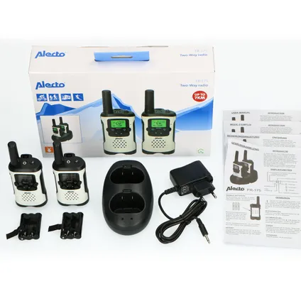 Alecto FR-175 - Set van twee walkie talkies, tot 7 kilometer bereik, wit/zwart 10