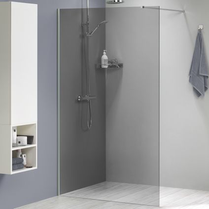 Sealskin Inloopdouche Mix&Match 118x200cm - Geborsteld RVS Profiel - 8 mm Rookglas