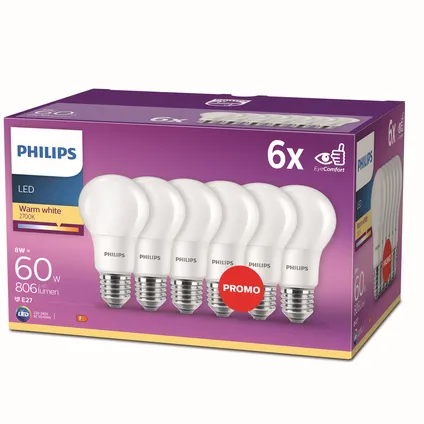 Ampoule LED Philips A60 E27 9W 6 pièces 2