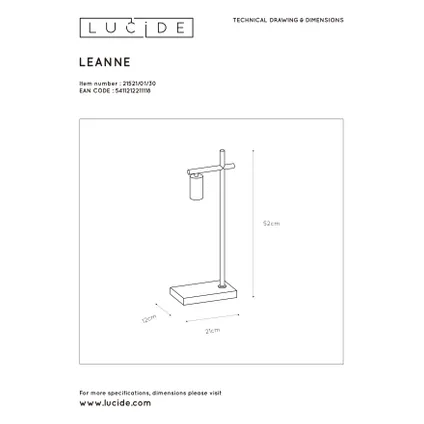 Lampe de table Lucide Leanne noir E27 9