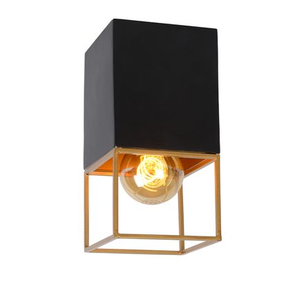 Lucide plafondlamp Rixt zwart messing E27