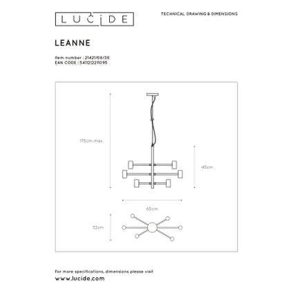 Suspension Lucide Leanne noir 6xE27 8