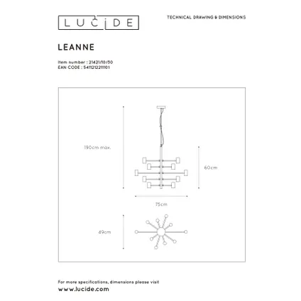 Suspension Lucide Leanne noir ⌀65cm 10xE27 9