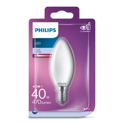 Ampoule LED bougie Philips Classic blanc froid 4,3W E14