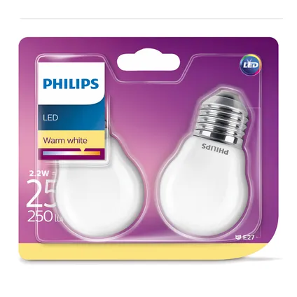 Ampoule LED sphérique Philips Classic 2,2W E27 - 2 pièces 2