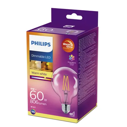 Ampoule LED globe Philips Classic WarmGlow 9W E27 3