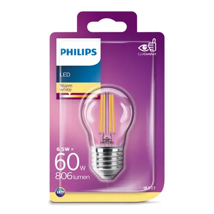 Philips LED-kogellamp Classic 6,5W E27 2