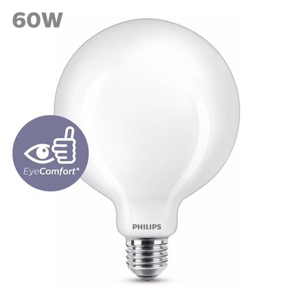 Ampoule LED Philips G120 blanc chaud E27 7W
