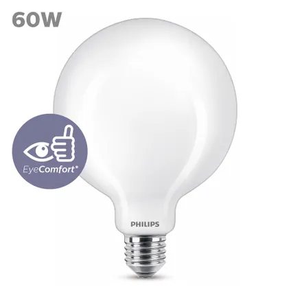 Ampoule LED Philips G120 blanc chaud E27 7W 6