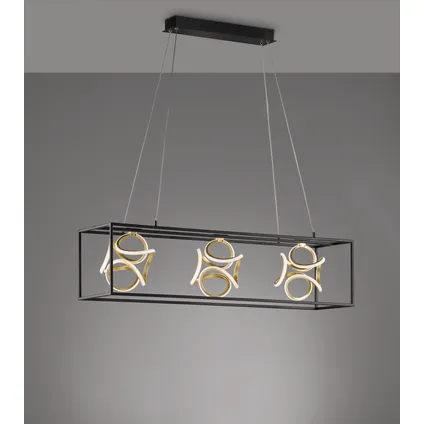 Fischer & Honsel hanglamp LED Gesa zwart 3x12W 2