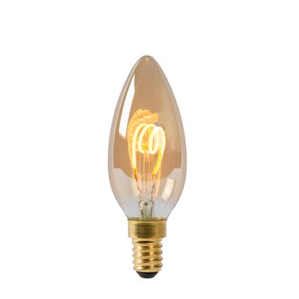 Ampoule LED à filament flamme Lucide ambre E14 3W