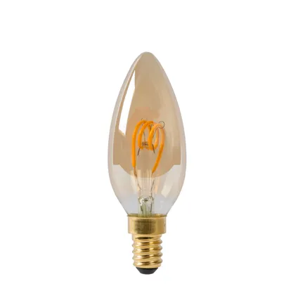 Ampoule LED à filament flamme Lucide ambre E14 3W 3