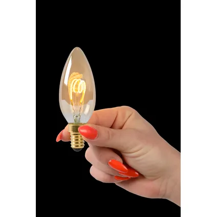Ampoule LED à filament flamme Lucide ambre E14 3W 4