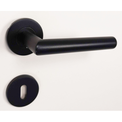 Bertomani deurklink + rozet sleutelgat zwart 5338 2 stuks