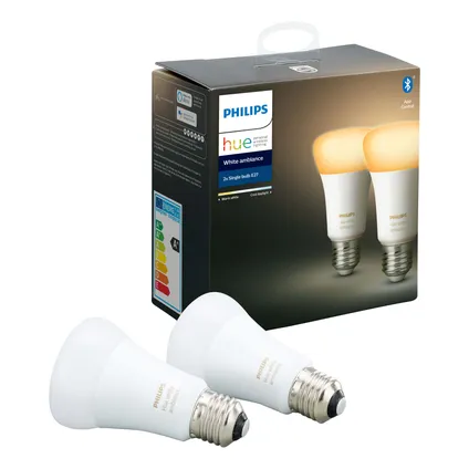 Philips Hue lamp standaard wit Ambiance E27 2 stuks 8
