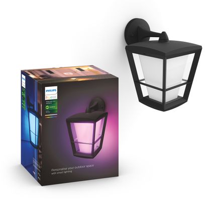 Philips Hue Econic wandlamp - wit en gekleurd licht - zwart - omlaag