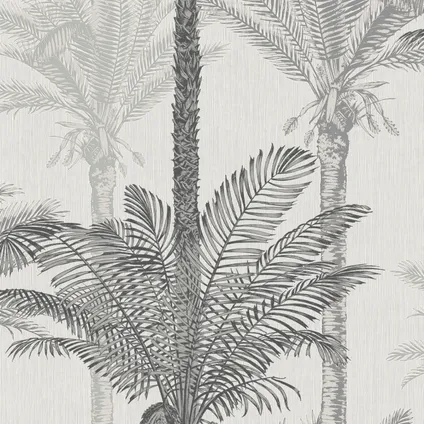 Sublime vliesbehang Palm exotique grijs 3
