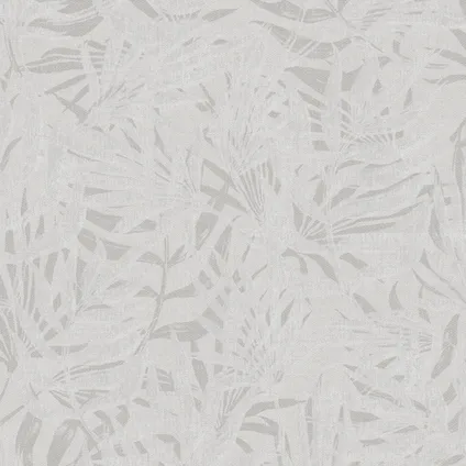Papier peint intissé Decomode textile feuilles gris 2