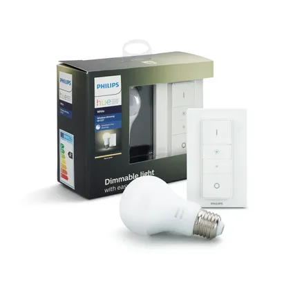 Philips Hue LED lichtbron E27 9,5W warm wit met draadloze dimmer