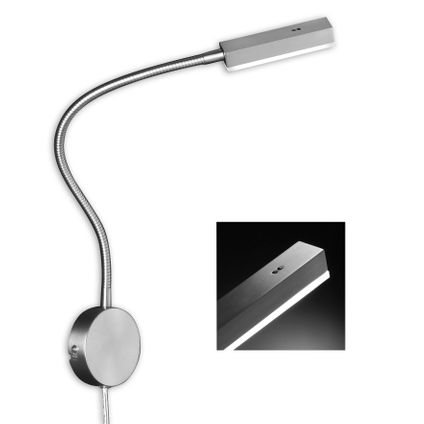 Fischer & Honsel wandlamp LED met sensor Raik metaal nikkel geborsteld 5W