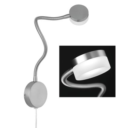 Fischer & Honsel wandlamp LED Lug metaal nikkel geborsteld 5W