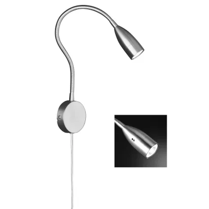 Fischer & Honsel wandlamp LED met sensor Sten metaal nikkel geborsteld 5W