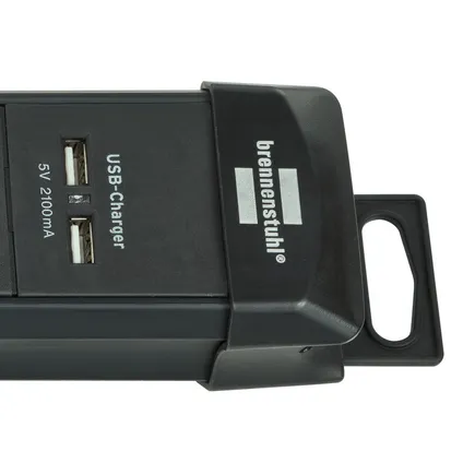 Brennenstuhl stekkerdoos Premium-line 6-voudig met USB (type A) zwart 3 meter 3