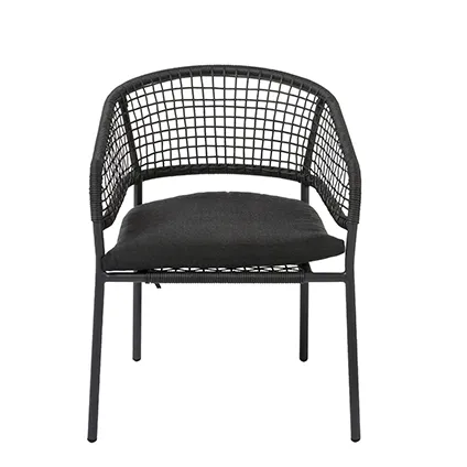 Chaise de jardin Central Park Ciotat aluminium/osier noir 2