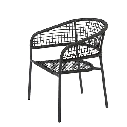 Chaise de jardin Central Park Ciotat aluminium/osier noir 12