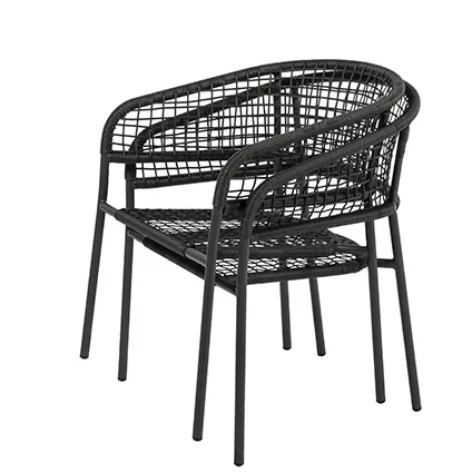 Chaise de jardin Central Park Ciotat aluminium/osier noir 15