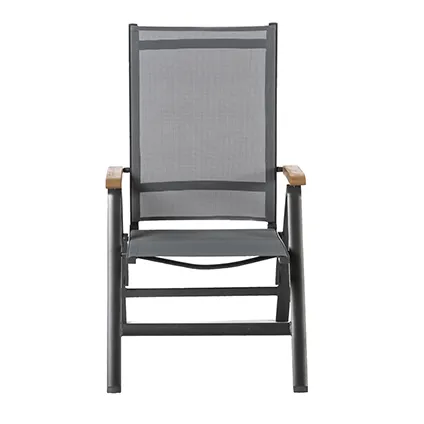 Central Park chaise de jardin Analee aluminium / textilène gris 2