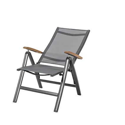 Central Park chaise de jardin Analee aluminium / textilène gris 3
