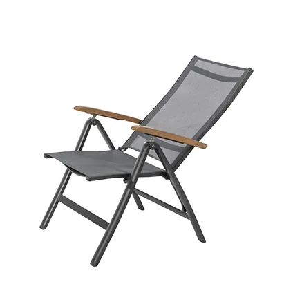 Central Park chaise de jardin Analee aluminium / textilène gris 5