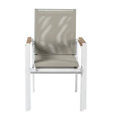 Central Park 'Chaise de jardin 'Bonifacio' empilable aluminium/textilène taupe 2