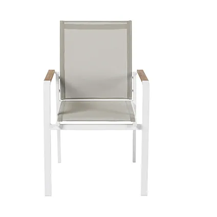 Central Park 'Chaise de jardin 'Bonifacio' empilable aluminium/textilène taupe 3
