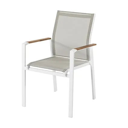 Central Park 'Chaise de jardin 'Bonifacio' empilable aluminium/textilène taupe 4