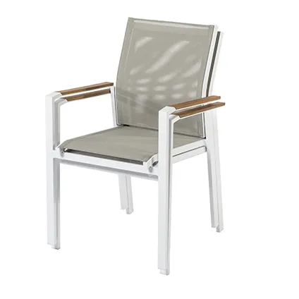 Central Park 'Chaise de jardin 'Bonifacio' empilable aluminium/textilène taupe 8